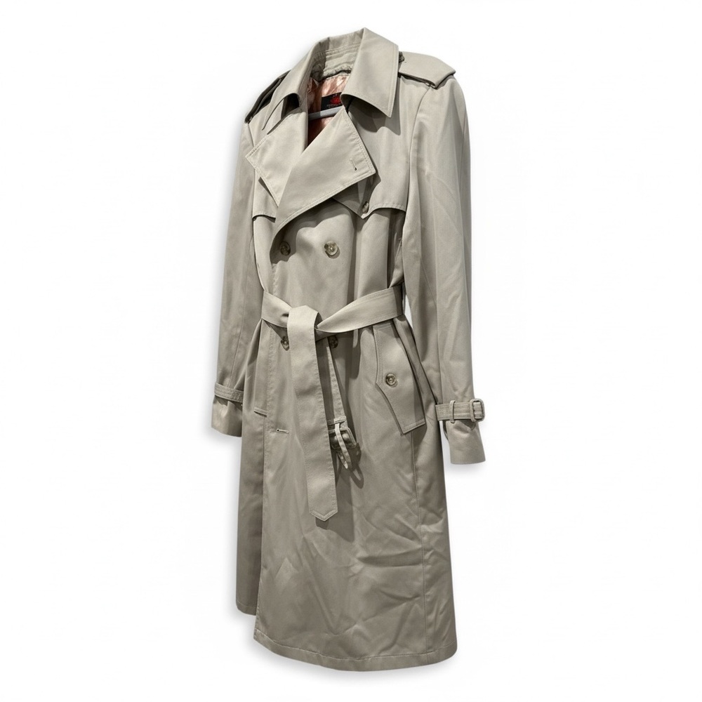 Vintage Classic Tan Trench Coat w/ Removable Fleece Lining
